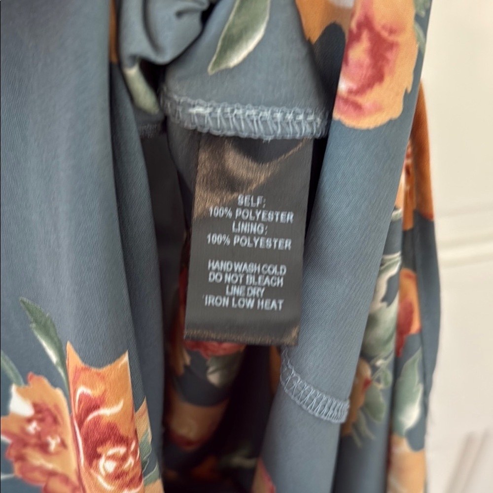 Lulus Floral Teal Midi Dress Summer Edit Sz XS - Picture 5 of 5